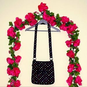 Vera Bradley Black Multi Color Polka Dot Crossbody